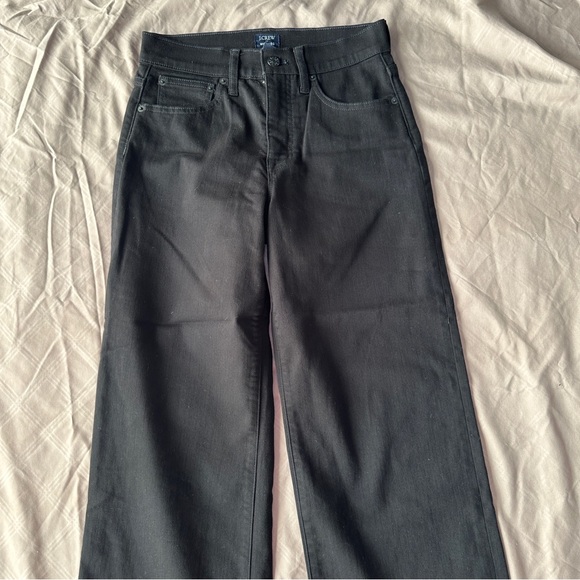 J. Crew Black Wide-Leg Crop Jeans 25 - Picture 4 of 10